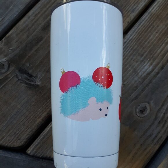 Davids Tea Metal Tumblr Hedgehog Travel Cup CUTE - Picture 4 of 6